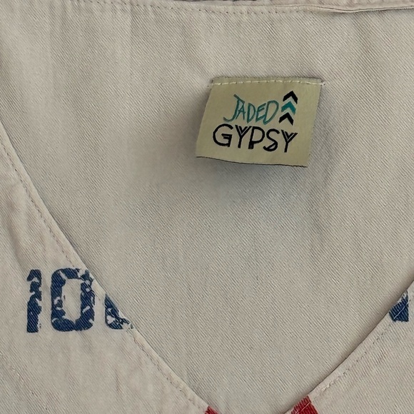 Jaded Gypsy Weekend Mercantile Dress feedsack cotton tunic seed sack boho nwt - Picture 6 of 7